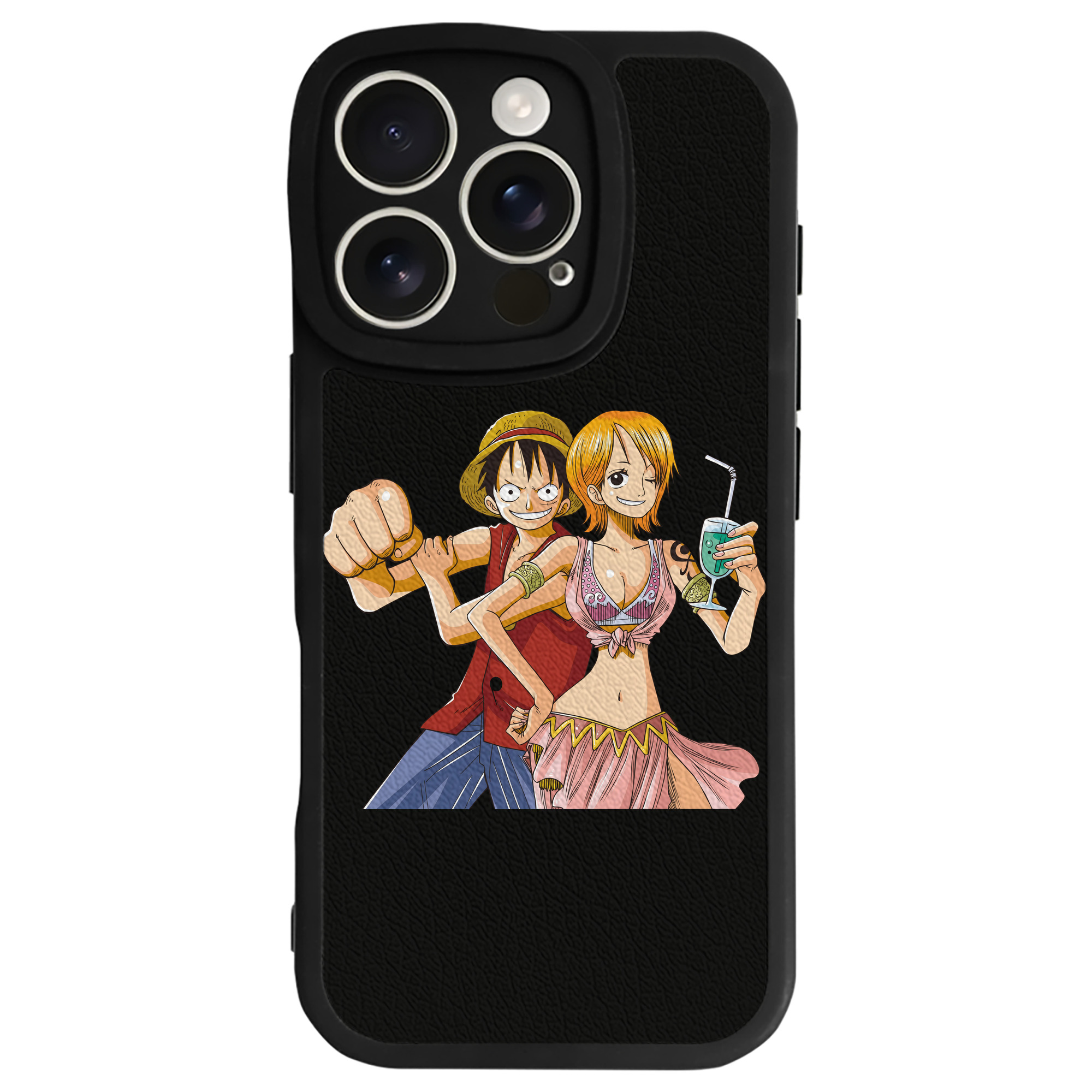 （画像用） ワンピース モンキー・D・ルフィ ONE PIECE Monkey D. Luffy 【iPhone 16シリーズ対応】シリコンスマホケース（レザー調） 材質：シリコン